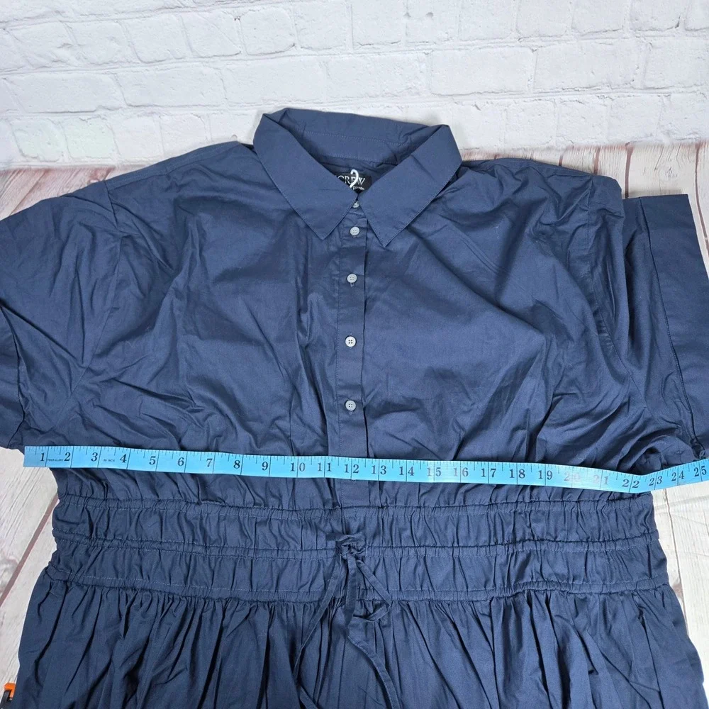 J. Crew Elena mini shirt-dress in cotton‎ poplin Navy CI853 22 NWT